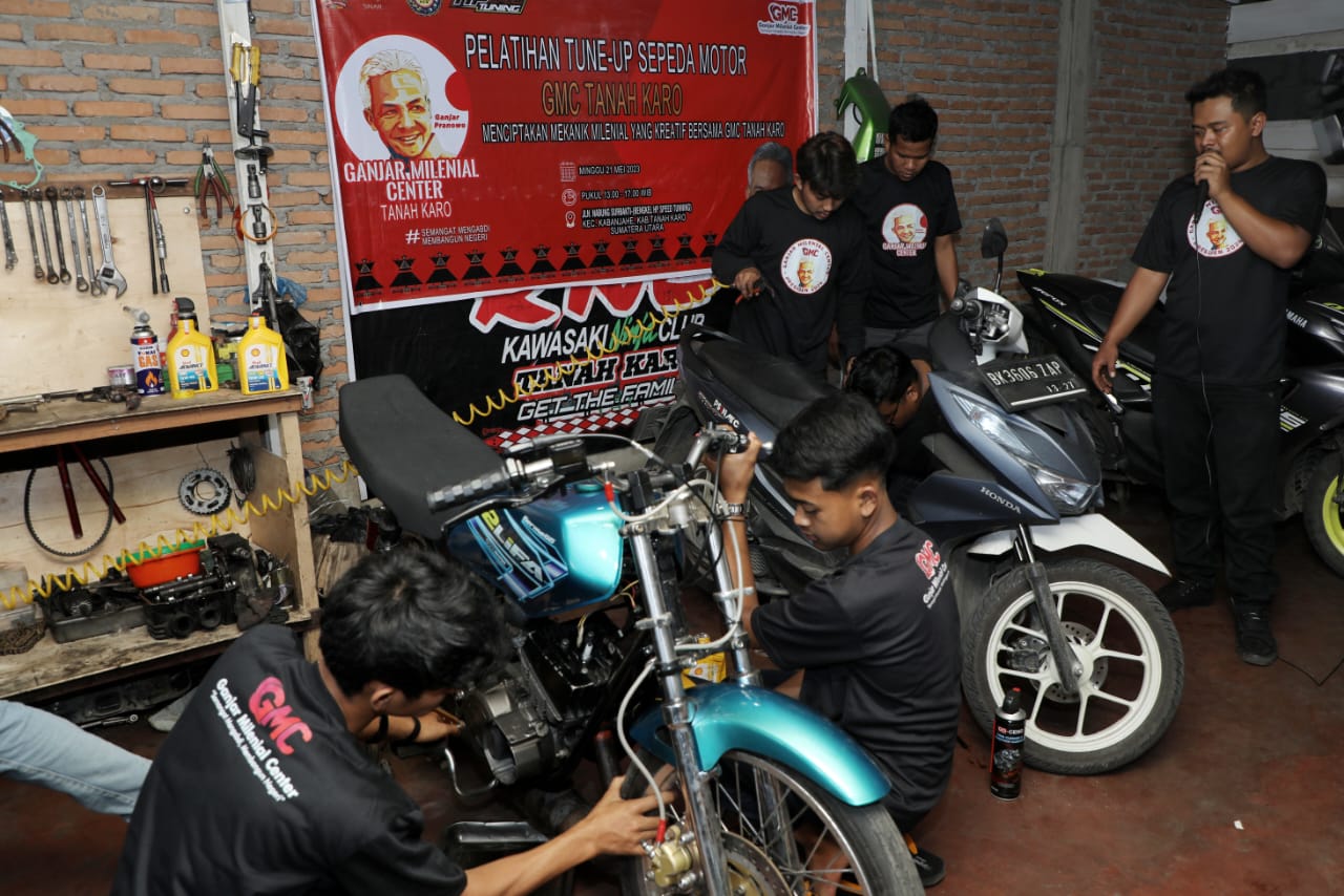 GMC Sumut Kenalkan Ganjar di Karo Lewat Pelatihan Tune up “Kereta”
