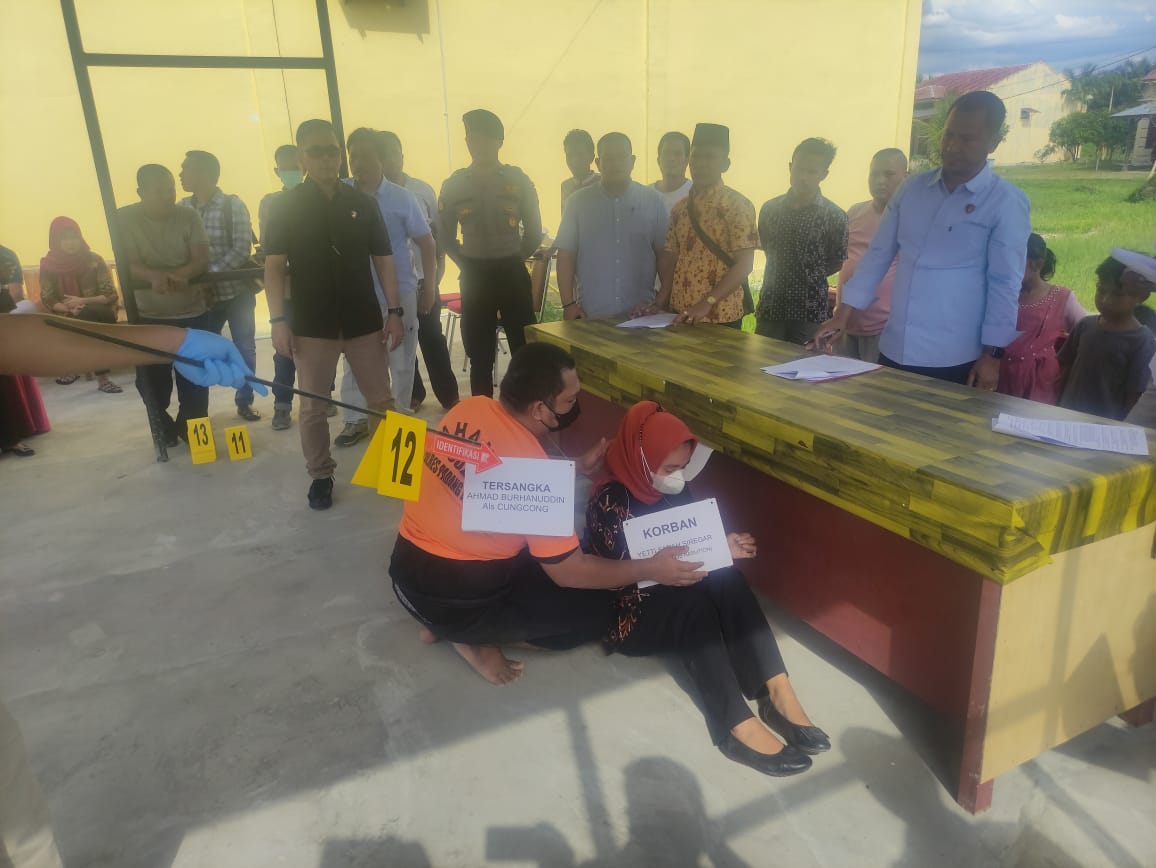 Polres Palas Gelar Rekonstruksi Pembunuhan Janda YSS
