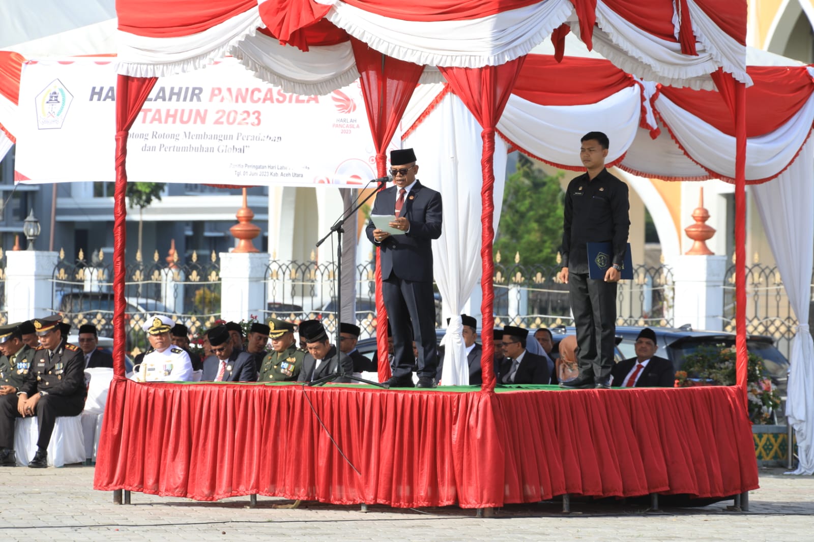 Dr A Murtala, MSi Pembina Upacara Peringatan Harlah Pancasila Di Aceh Utara