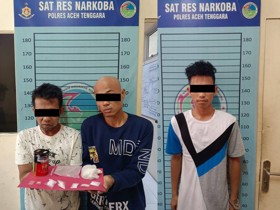 Sat Narkoba Polres Agara Ringkus 3 Tersangka Pengedar Sabu