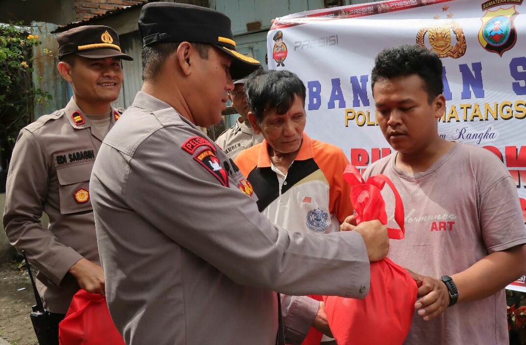 Sambut HUT Ke-77 Bhayangkara, Polres P. Siantar Baksos