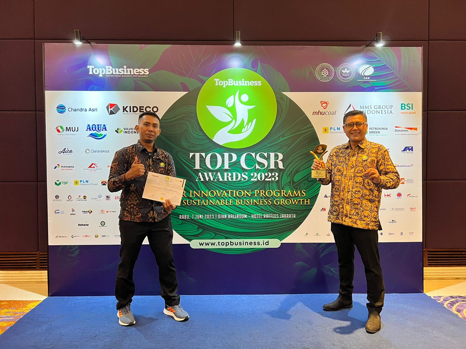 PEP Pangkalansusu Raih Penghargaan TOP CSR Awards 2023
