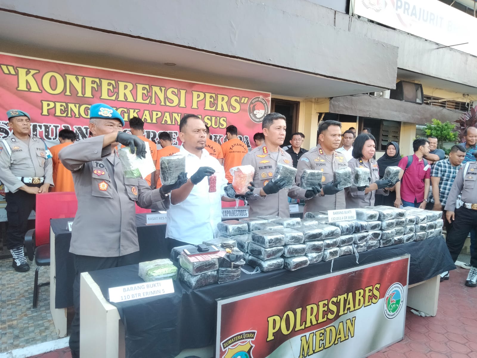 Ungkap Peredaran Narkoba, Polrestabes Medan Sita 132 Kg Sabu Dan Tangkap 7 Pelaku