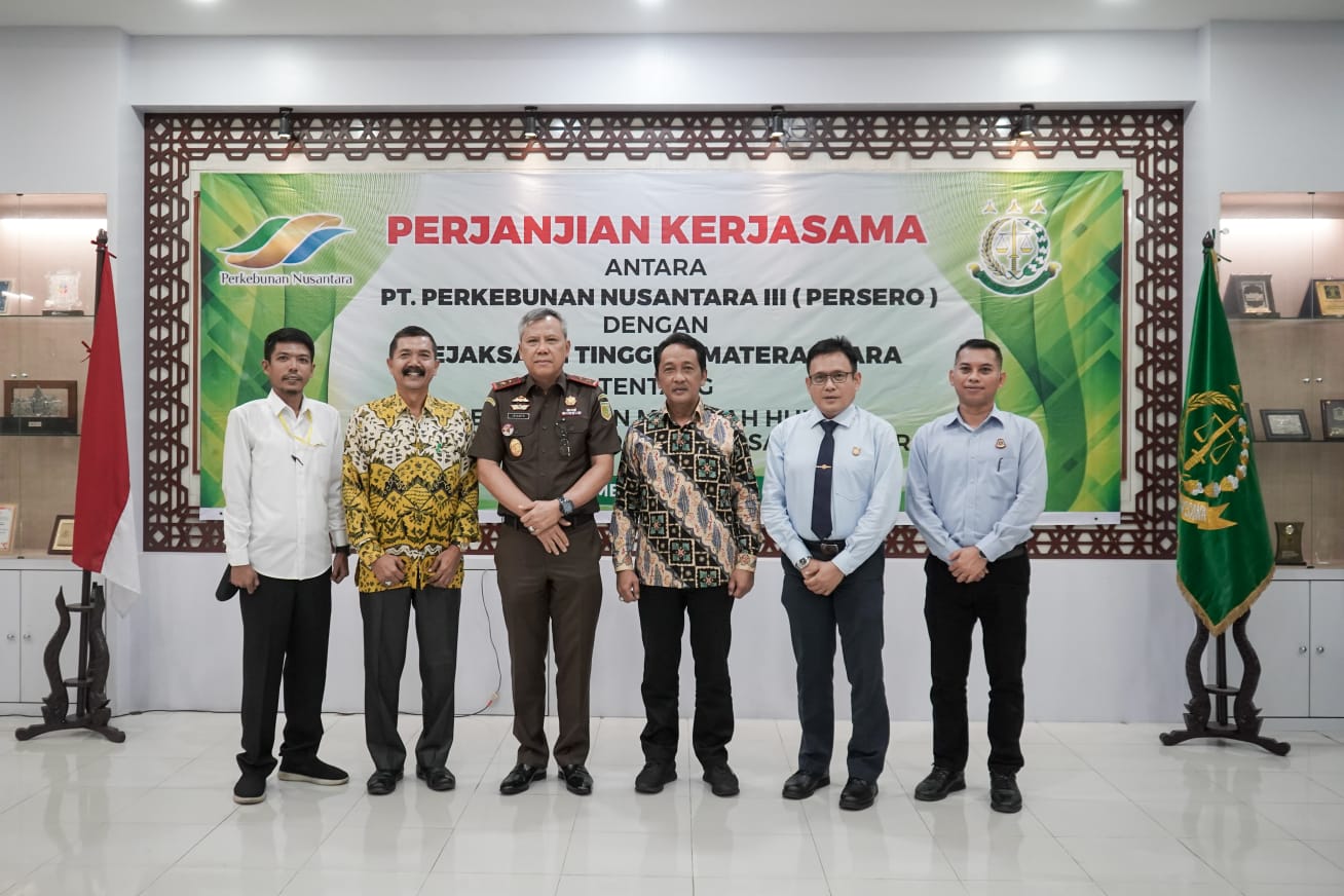 PTPN III Dan Kejatisu Tandatangani Perjanjian Kerja Sama