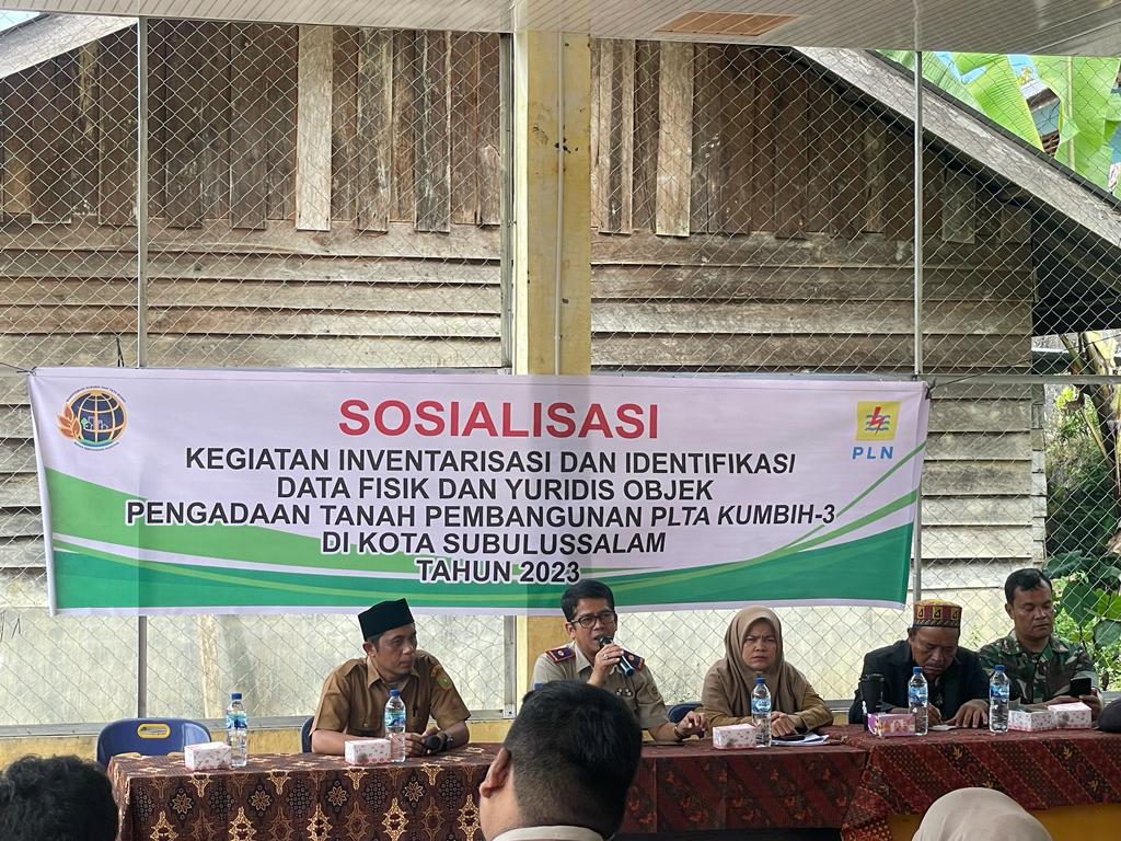 Sosialisasi Hasil Ukur Dan Inventarisasi Lahan PLTA Kumbih-3 Di Desa Lae Ikan