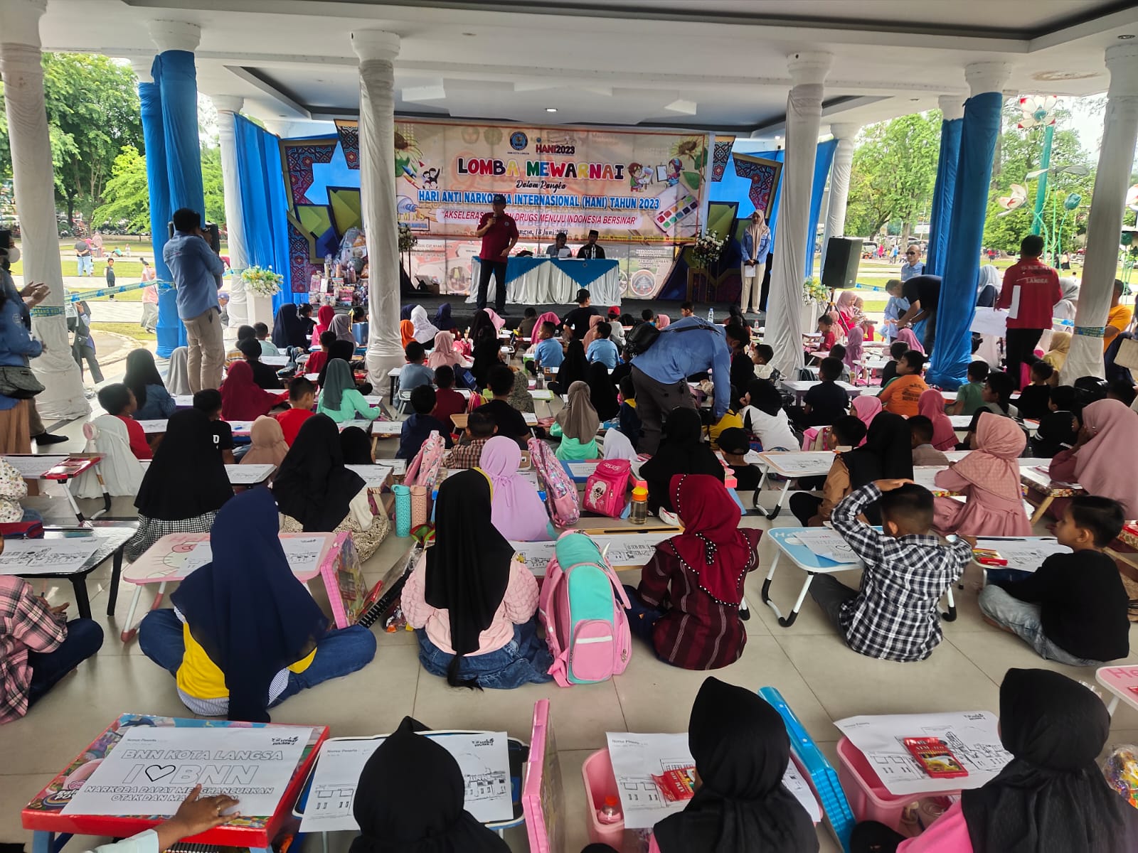 Peringati HANI, Ratusan Siswa TK-SD Ikuti Lomba Mewarnai