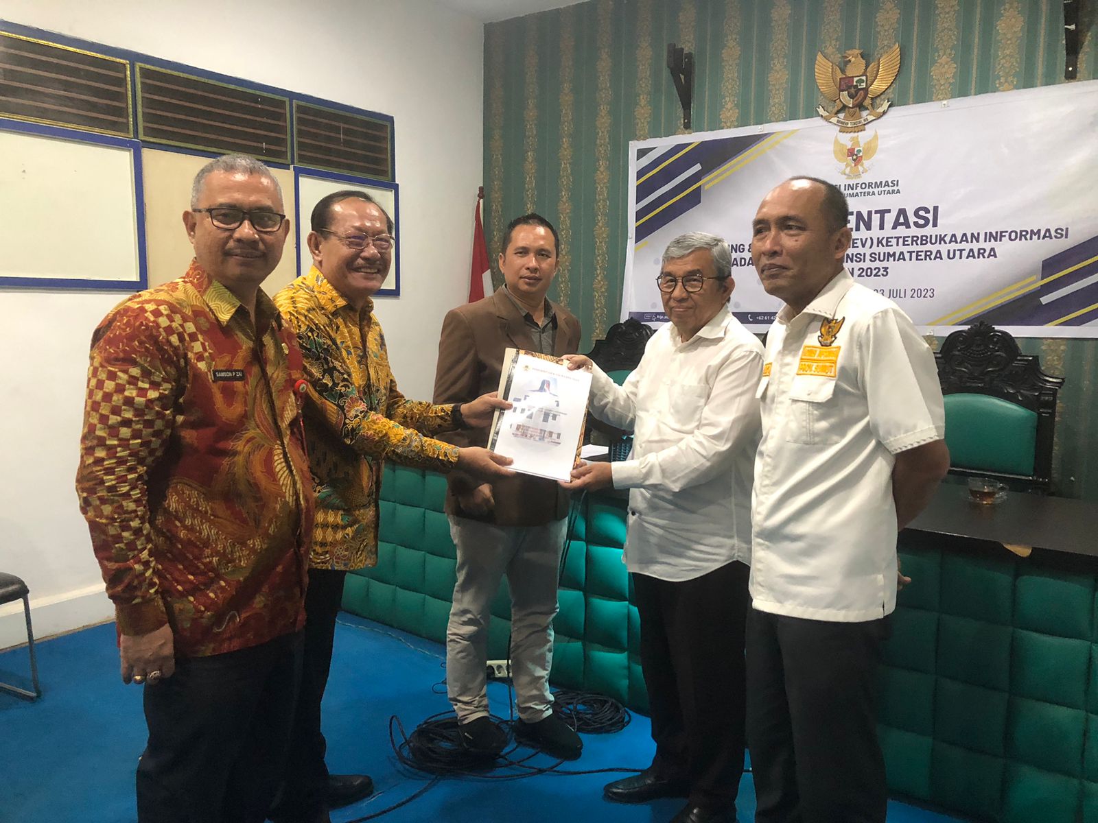 Tiga 'Petinggi' Pemkab Nias Presentasi Monev 2023 di KI Sumut