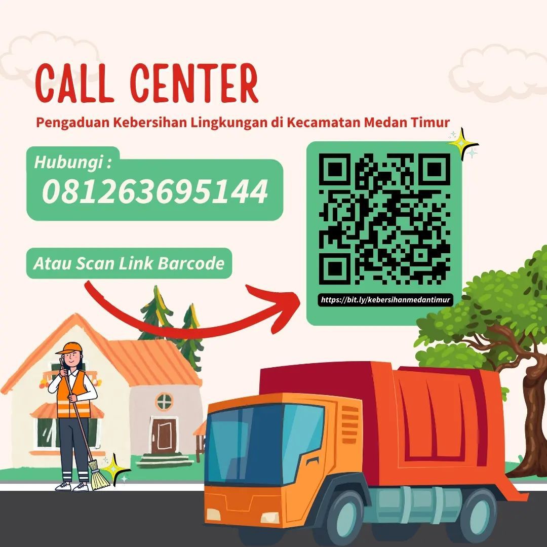 Warga Medan Timur Bisa Adukan Masalah Sampah Ke Call Center 081263695144 atau https:/bit.ly/kebersihanmedantimur.