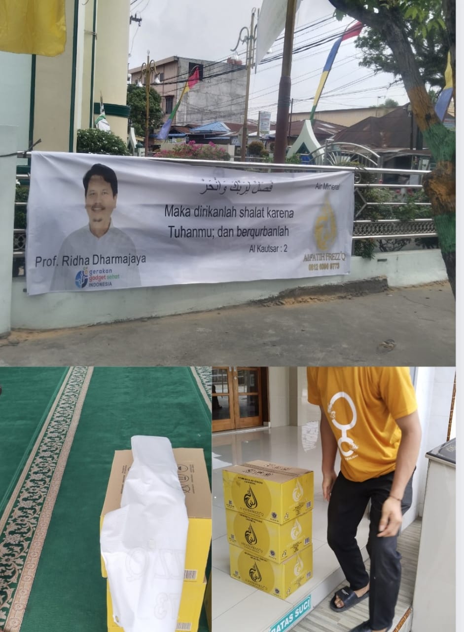 Sambut Idul Adha, Prof.Ridha Dharmajaya Salurkan Air Mineral Al Fatih Ke Puluhan Masjid Di Medan