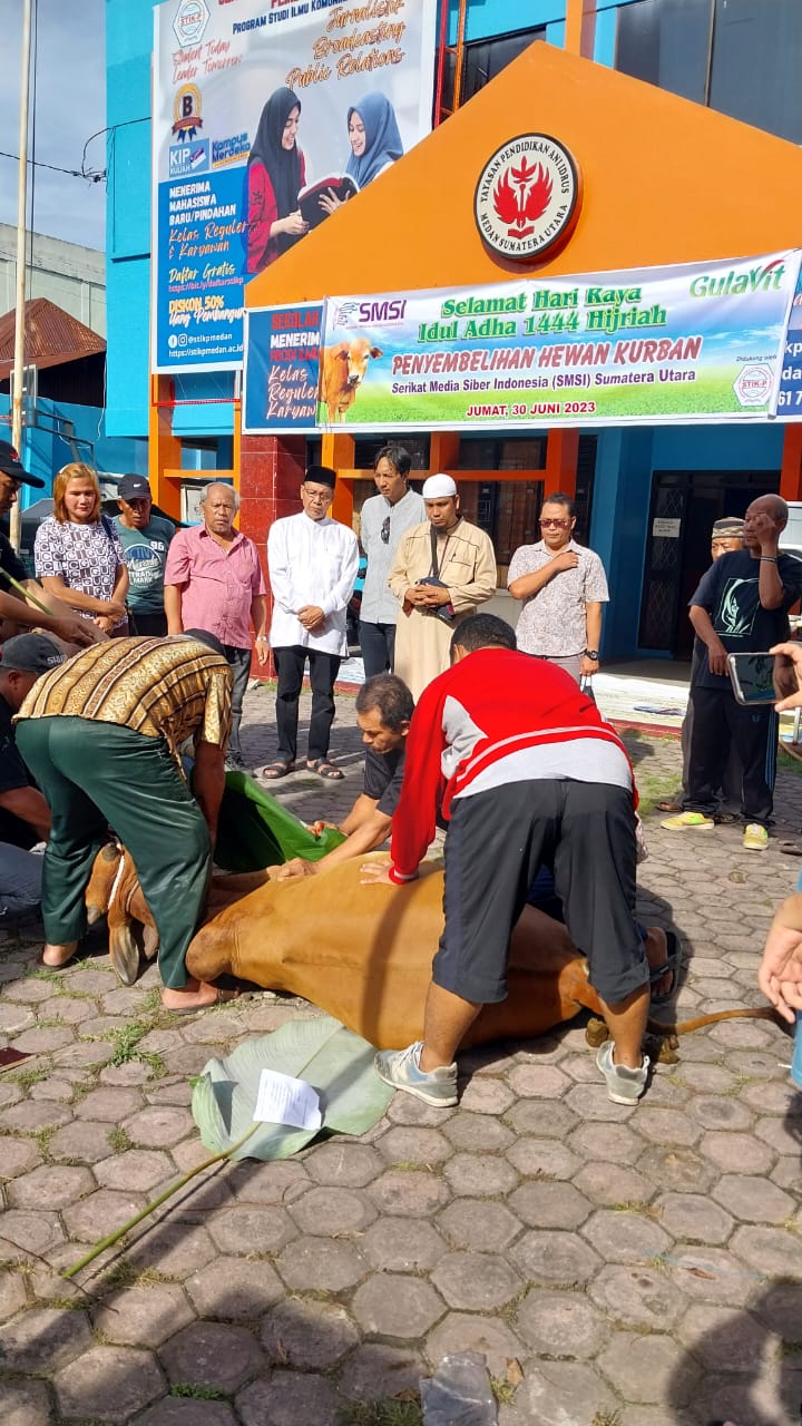 Momen Iduladha, SMSI Sumut Sembelih 1 Sapi Dan 3 Kambing