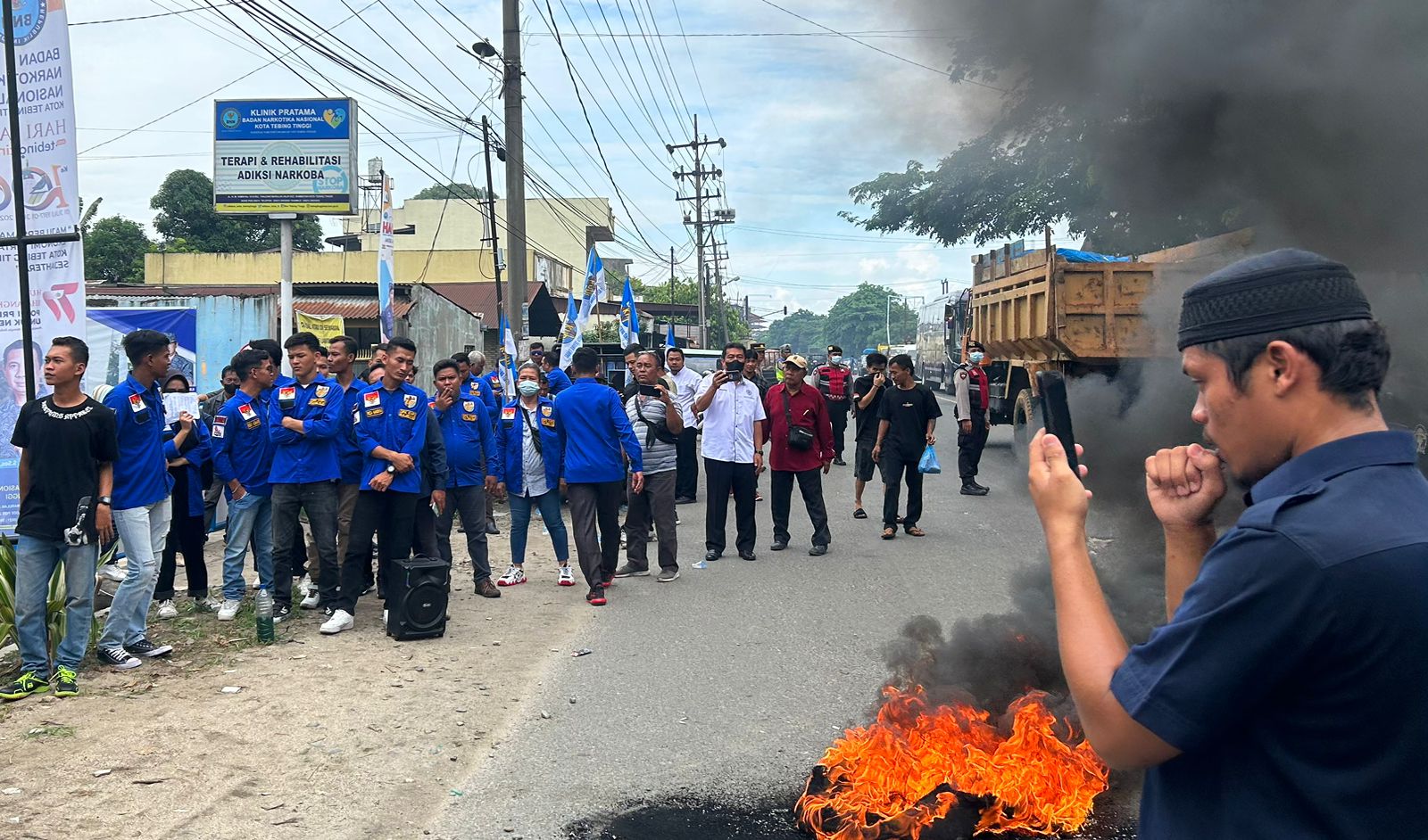 KNPI Demo Minta Kepala BNNK Tebingtinggi Dicopot