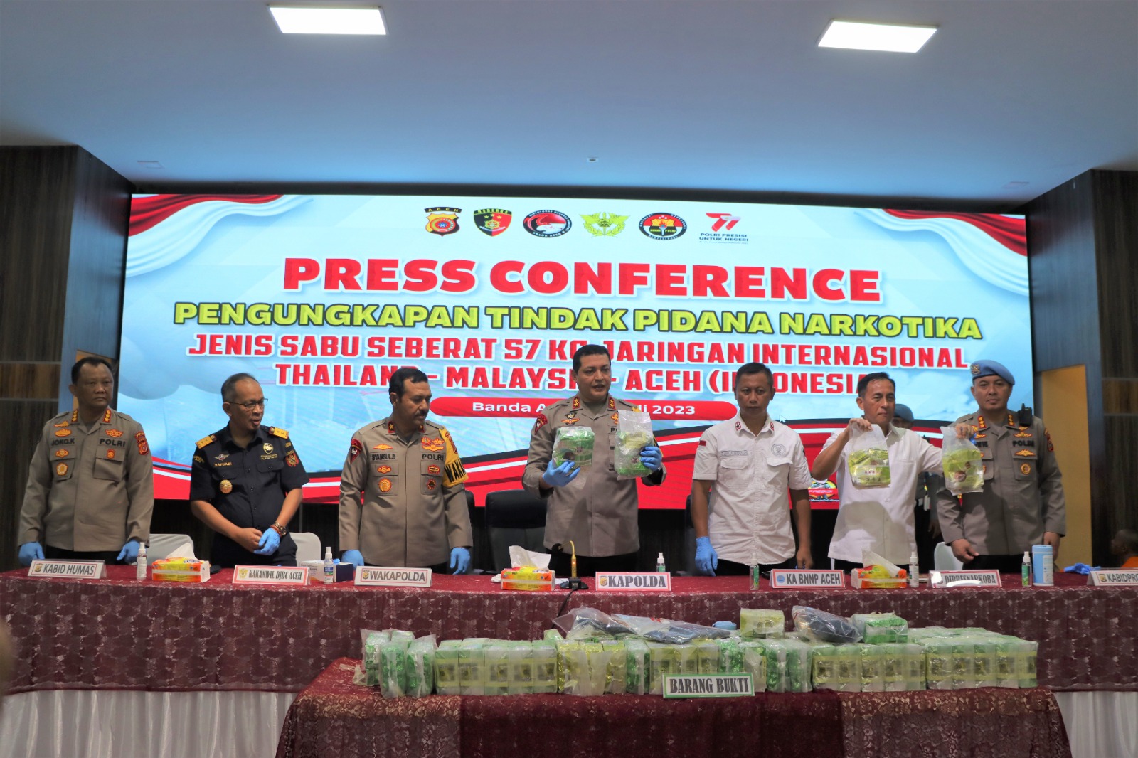 Ditresnarkoba Polda Aceh Bongkar Kasus Narkotika Jaringan Internasional