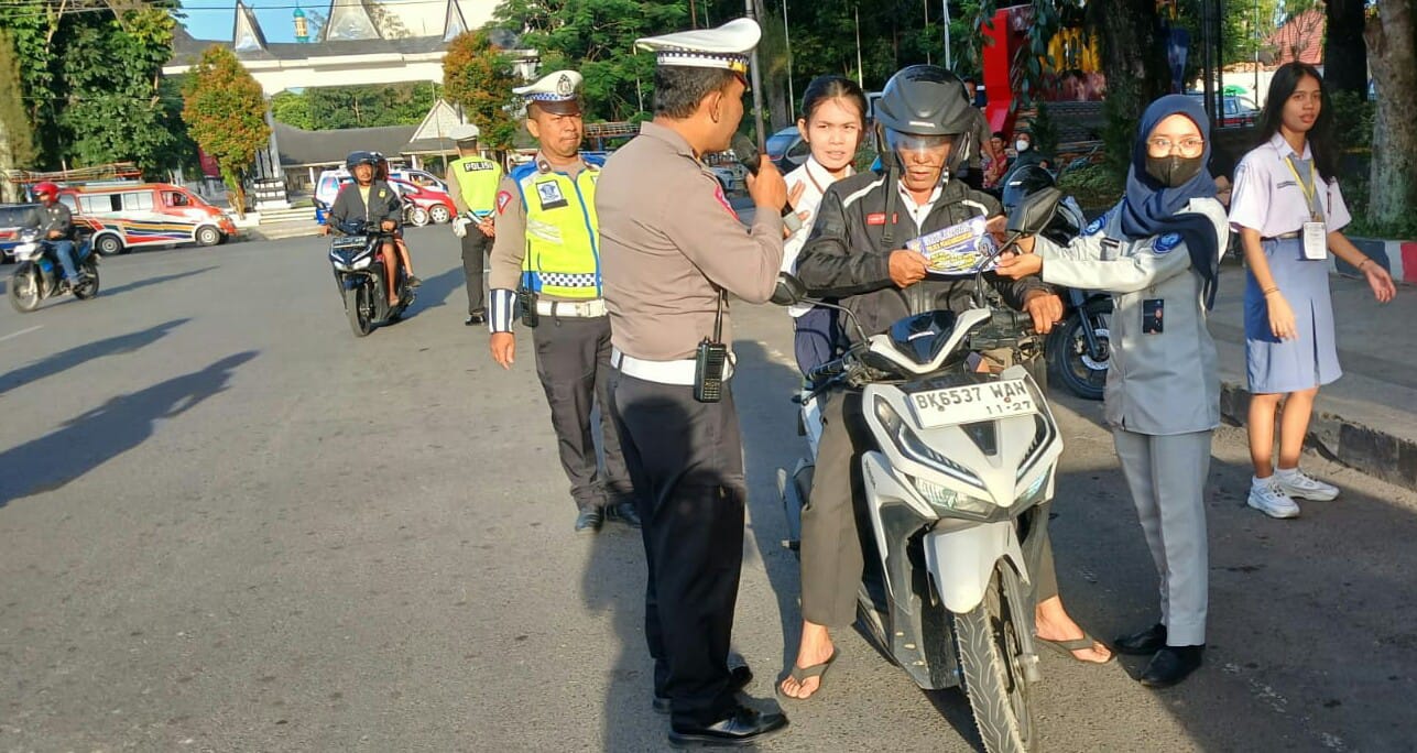 Polres P. Siantar Dan Jasa Raharja Edukasi Tertib Berlalu Lintas