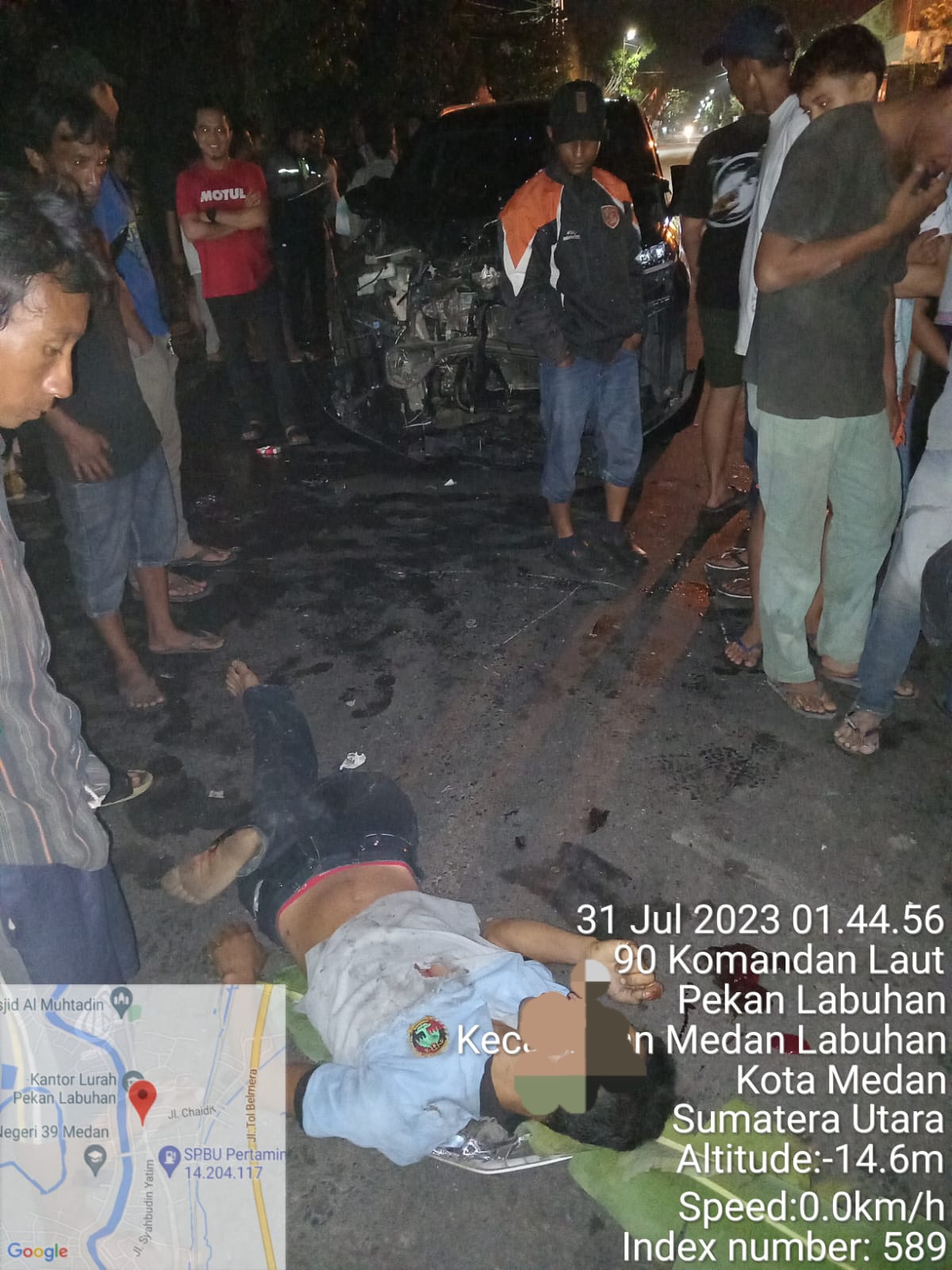 Laga Kambing Dengan Mobil, Pengendara Sepedamotor Tewas Di Medan Labuhan