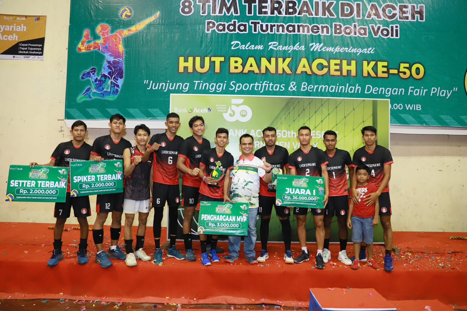 Turnamen Voli Bank Aceh Action Cup 2023 Singapore VC Juara