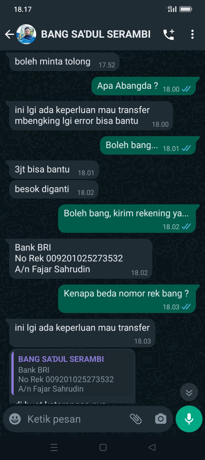 WA Ketua PWI Aceh Barat Kena Hacker: Jangan Layani