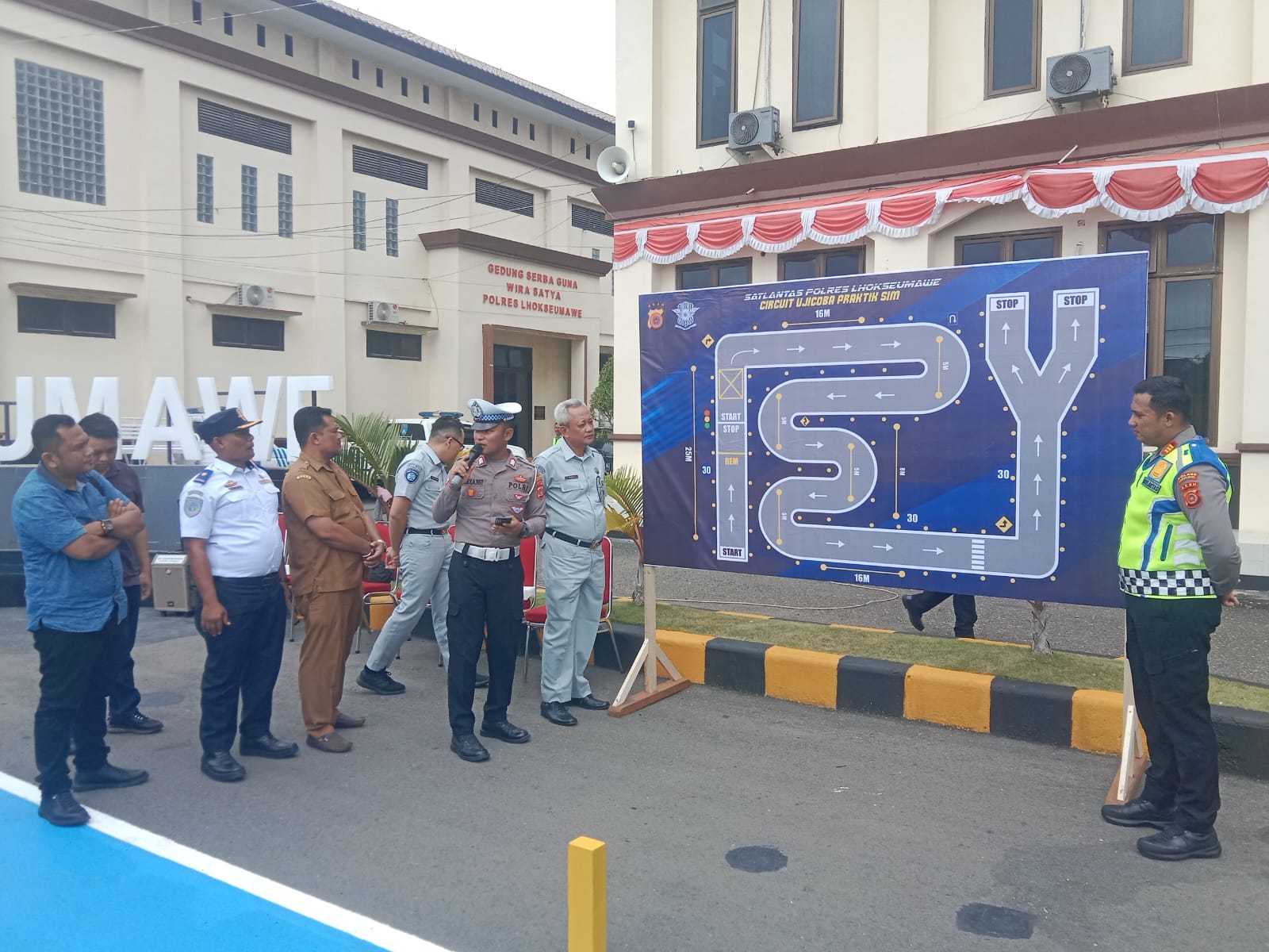 Polres Lhokseumawe Resmikan Sirkuit Desain Baru Ujian Praktik SIM C