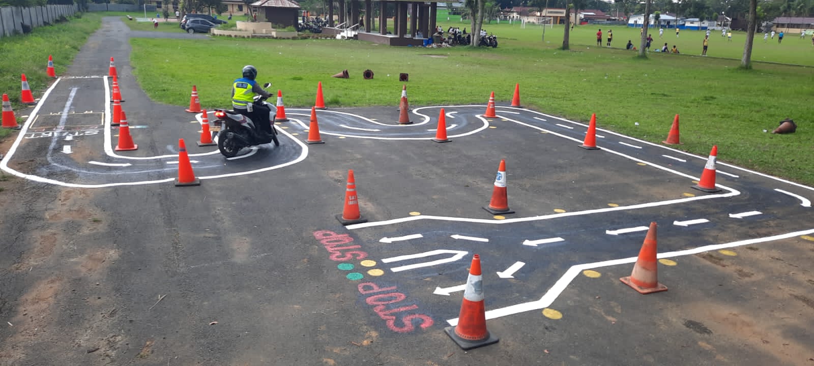Ujian Peraktik SIM C Di Satpas Polres Binjai Terapkan Huruf S