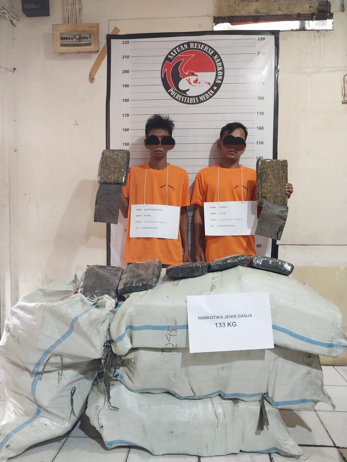 Polisi Gagalkan Peredaran 133 Kg Ganja Di Medan