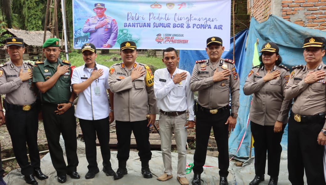 Kapolres Langkat Resmikan Bantuan Sumur Bor Di Desa Sei Meran