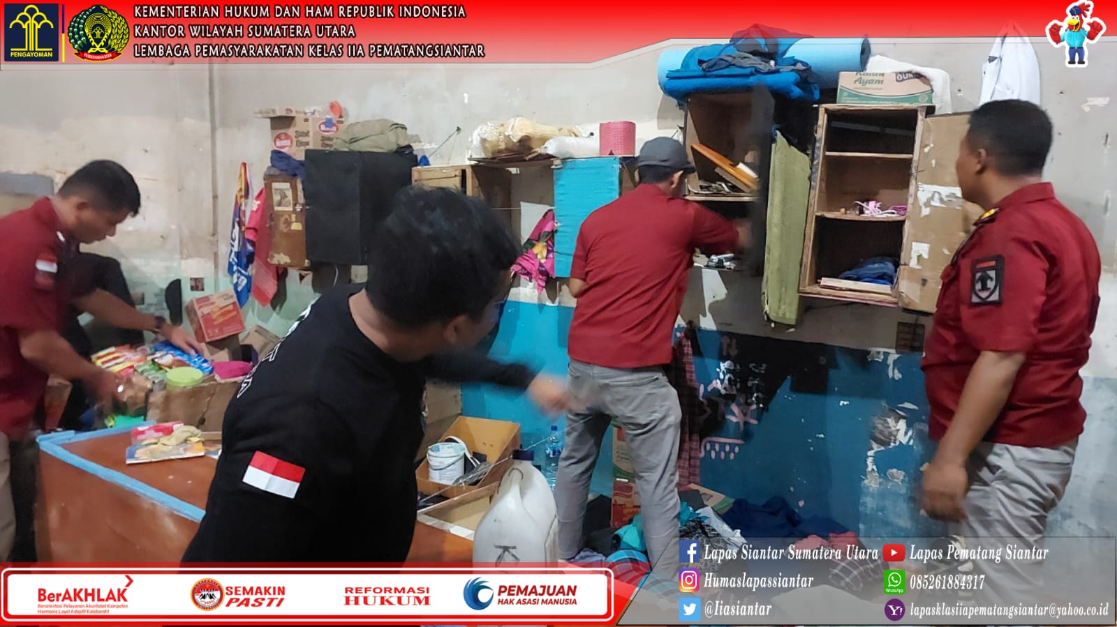 Deteksi Dini Gangguan Keamanan, Lapas kelas IIA Pematangsiantar I Geledah Kamar Hunian Warga Binaan