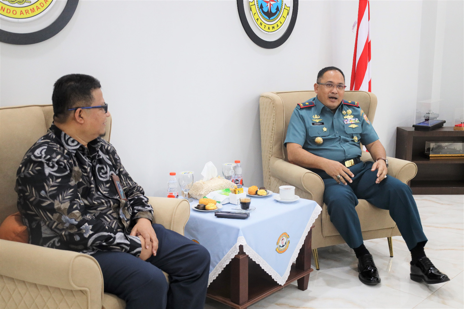 Danlantamal I Belawan Terima Kunker Senior Manager PT PLN Pangkalansusu