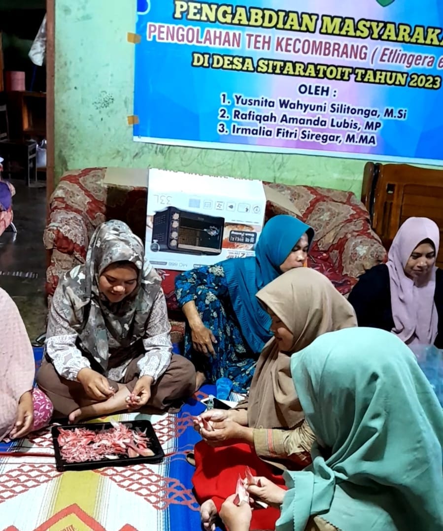 Dosen UM-Tapsel Edukasi Warga Sitaratoit Buat Teh Kecombrang