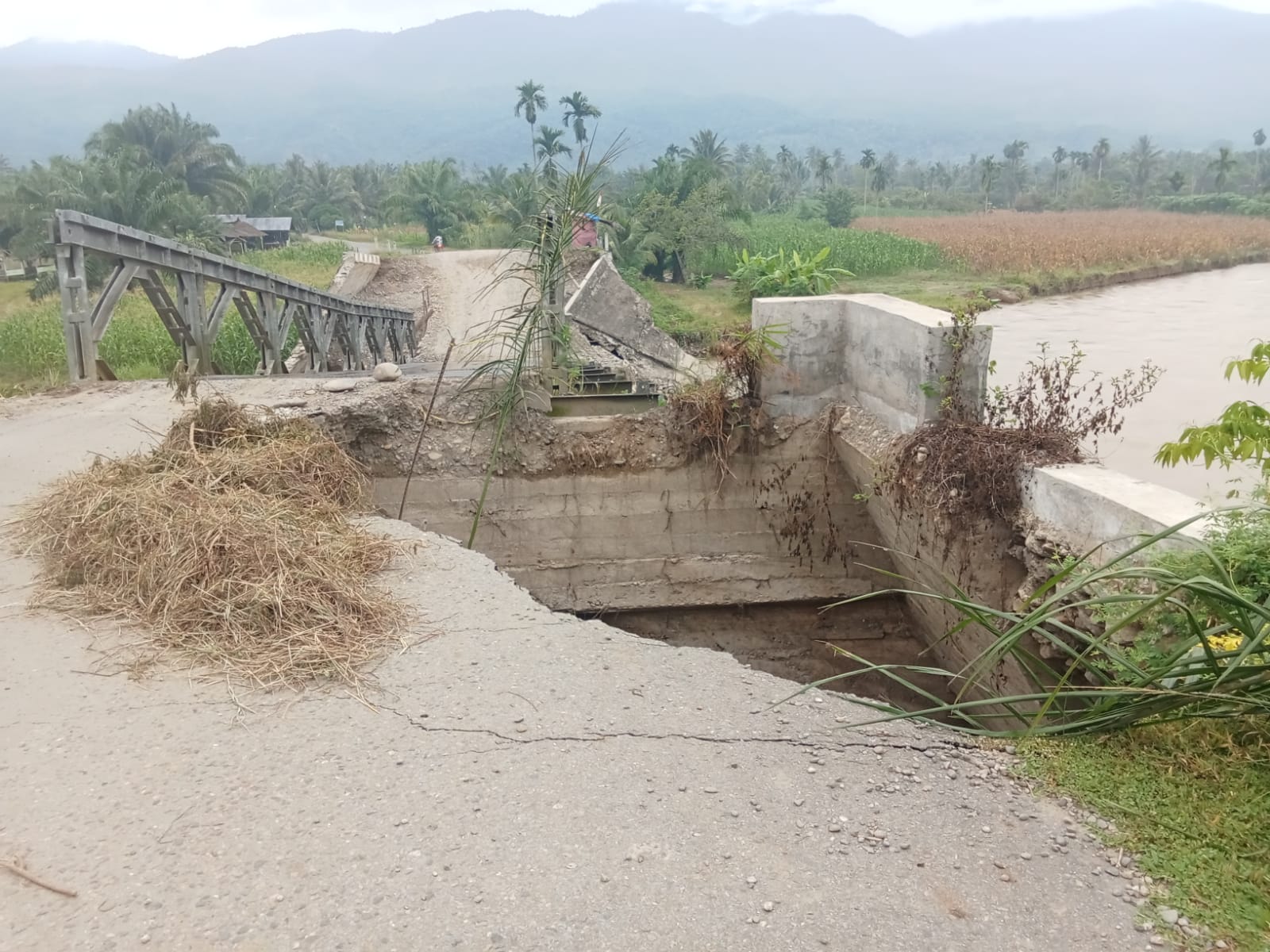 Jembatan Pantei Dona Kembali Ambruk