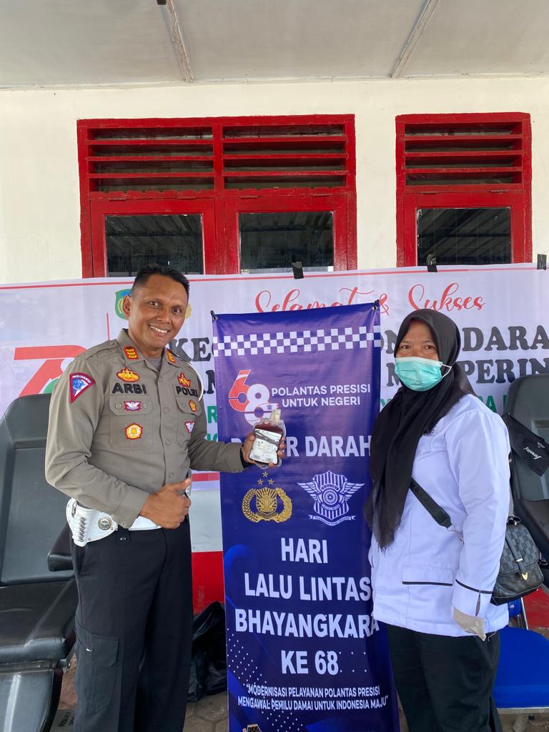 HUT Polantas Ke-68, Personel Polres Palas Donor Darah