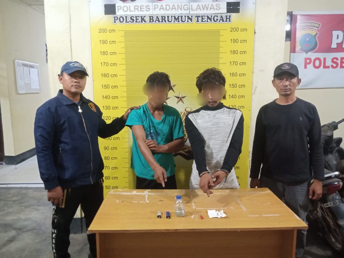 Polsek Barteng Tangkap Dua Tersangka Konsumsi Sabu