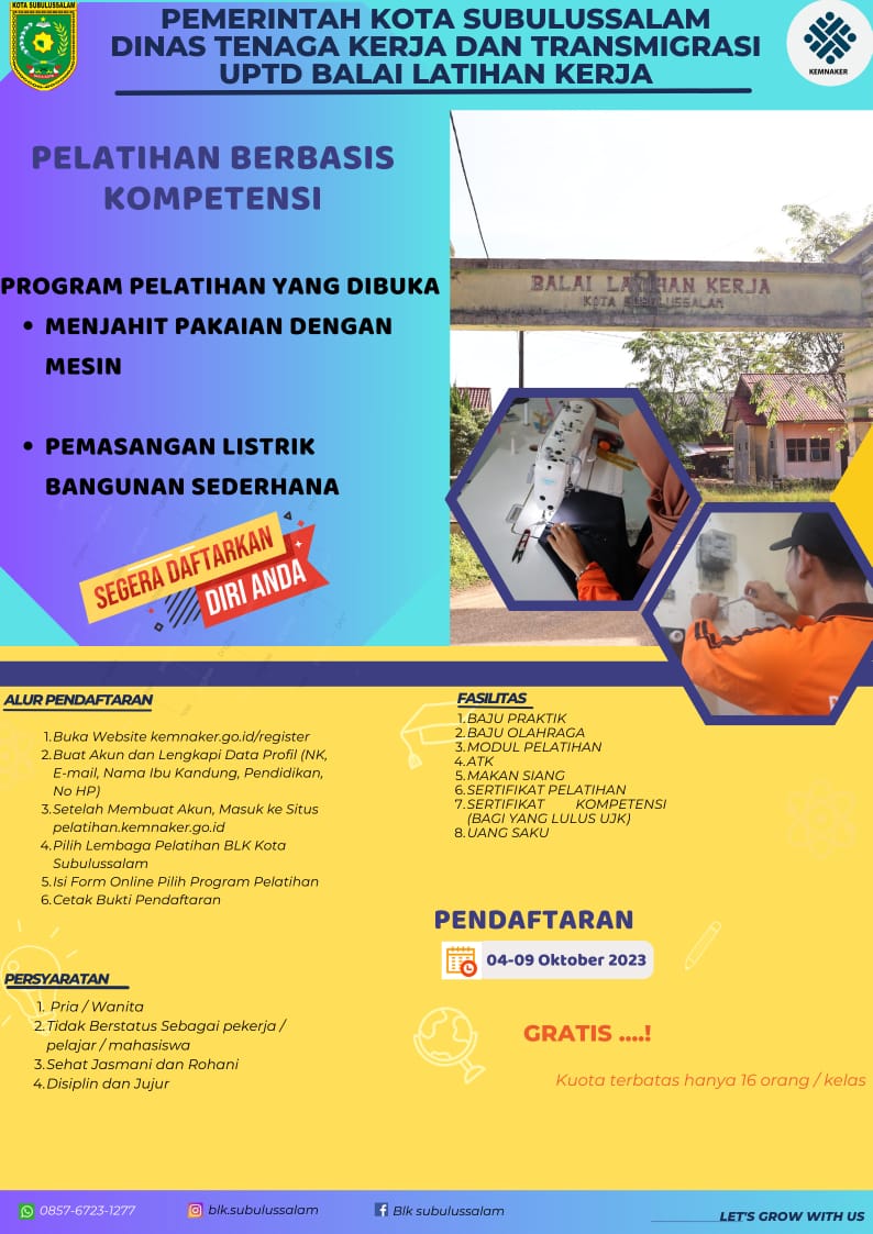 UPTD BLK Kota Subulussalam Kembali Gelar PBK