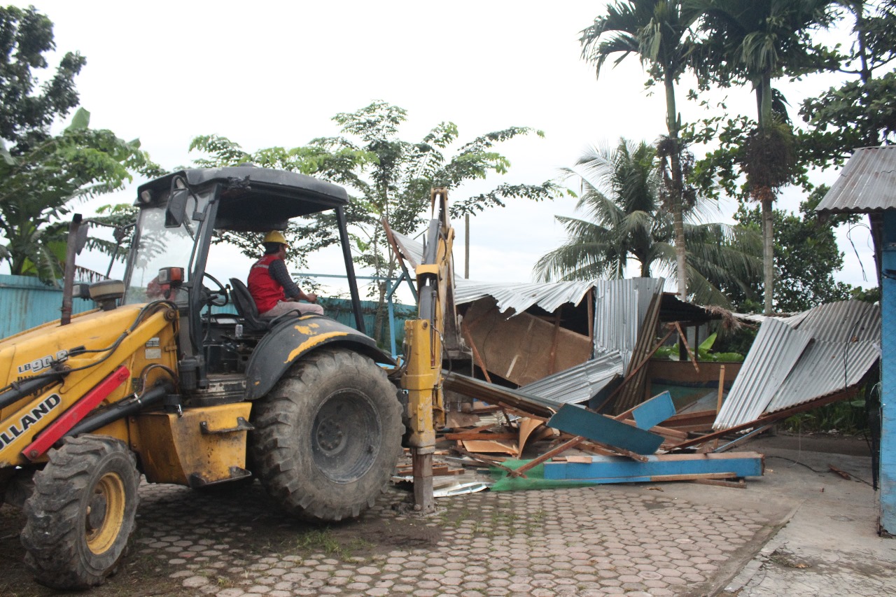 Akan Dibangun Depo BRT Mebidang, Tim Gabungan Tertibkan Lahan Aset Pemko Medan Di Kelurahan Tanjung Selamat