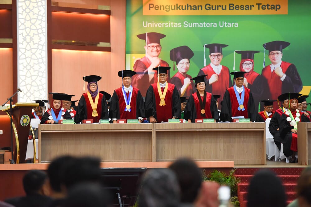 Lima Guru Besar USU Dikukuhkan, Rektor Soroti Pentingnya Penataan SDM