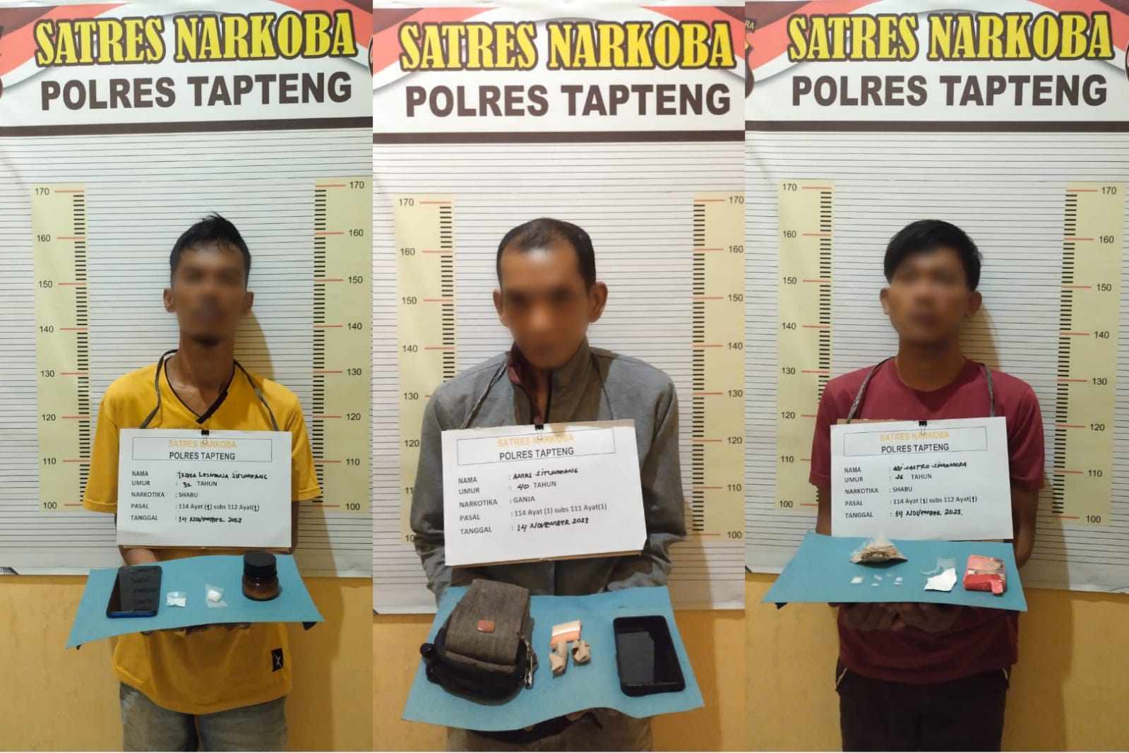 3 Tersangka Pemilik Ganja Dan Sabu Di Tapteng Diringkus