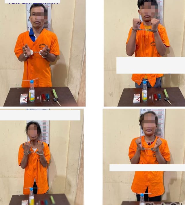 Lagi Asyik Pesta Sabu, Dua Pasangan Digerebek Polisi Langkat