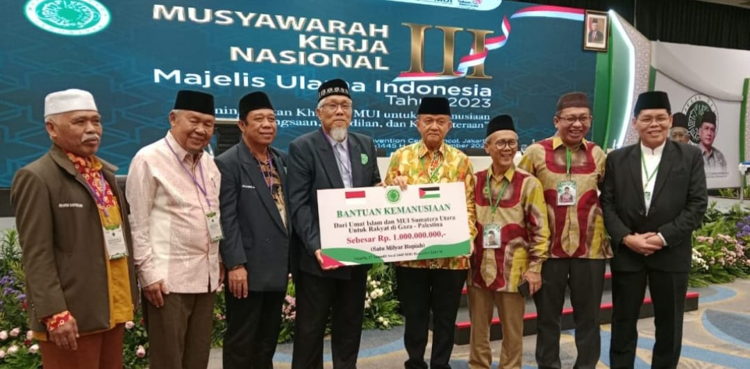 MUI Sumut Serahkan Donasi Untuk Pelestina Rp 1 M