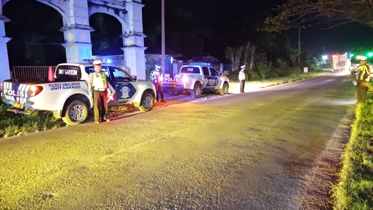 Jaga Keselamatan, Sat Lantas Polres Simalungun Gelar Blue Light Patrol