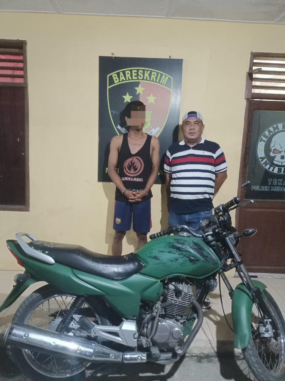 Jual Sepeda Motor Pinjaman, Dewa Nginap Di Polsek Medang Deras