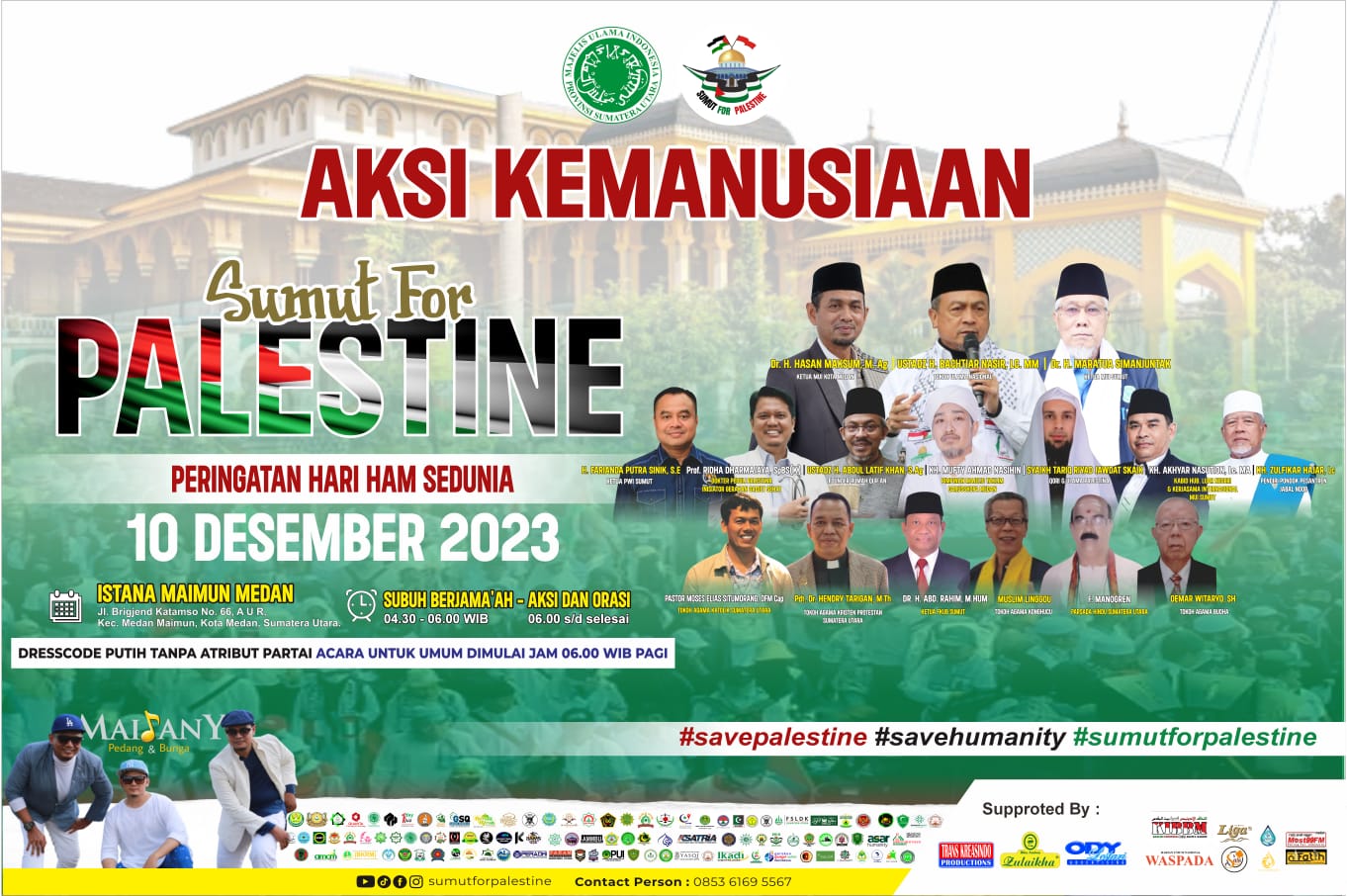 Minggu, Warga Medan Gelar Aksi Kemanusiaan Sumut For Palestine