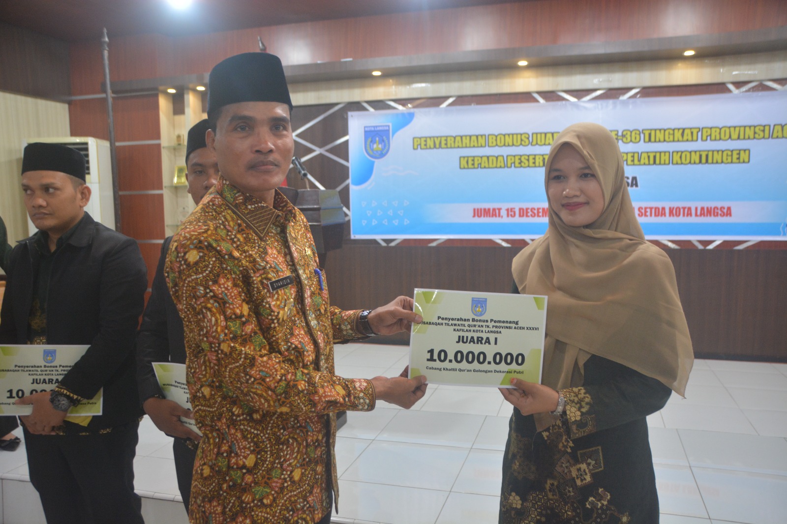 Kafilah MTQ Langsa Terima Bonus