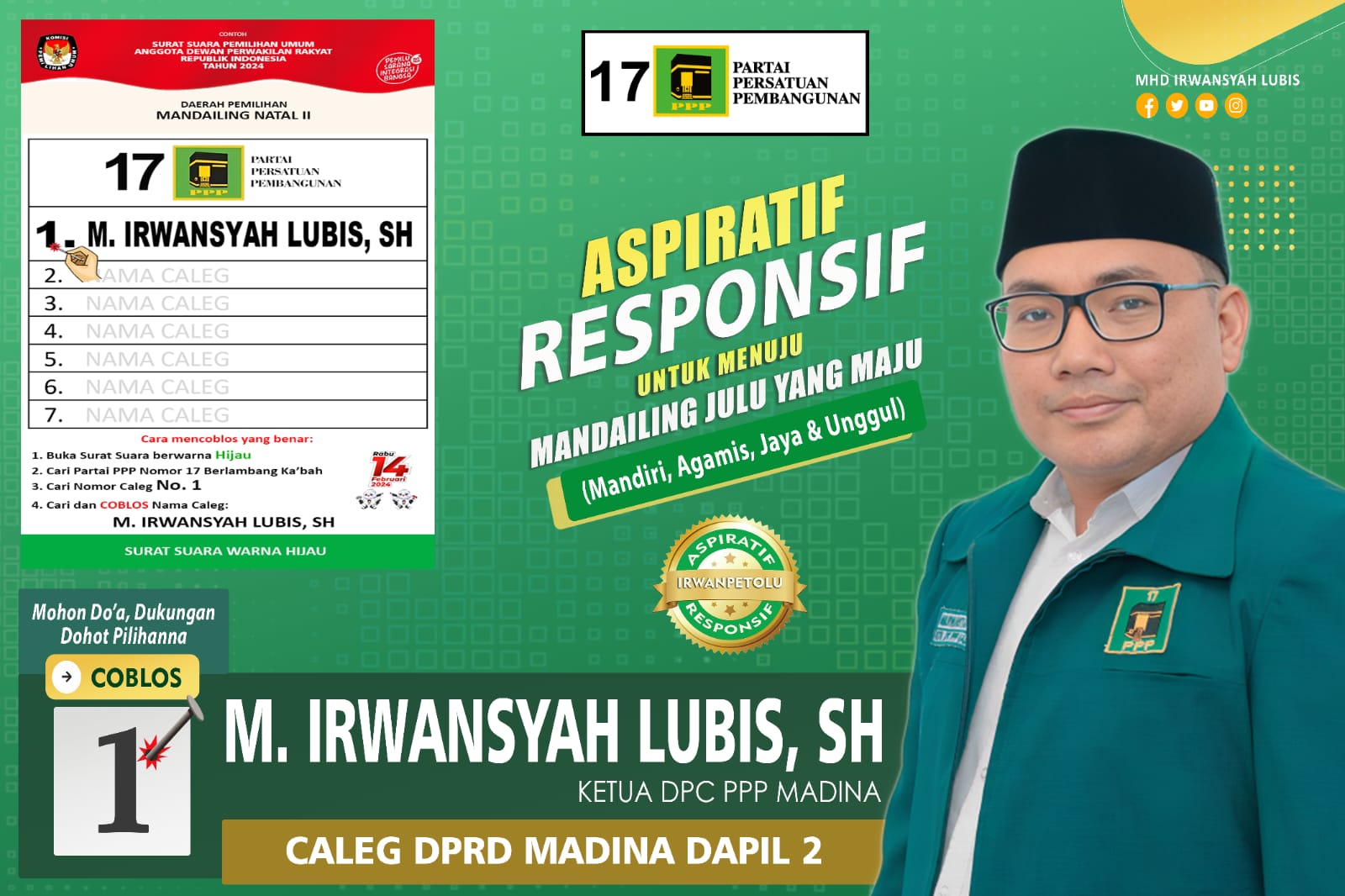 Ketua DPC PPP Apresiasi Caleg Bantu Warga Berobat Tak Punya Biaya