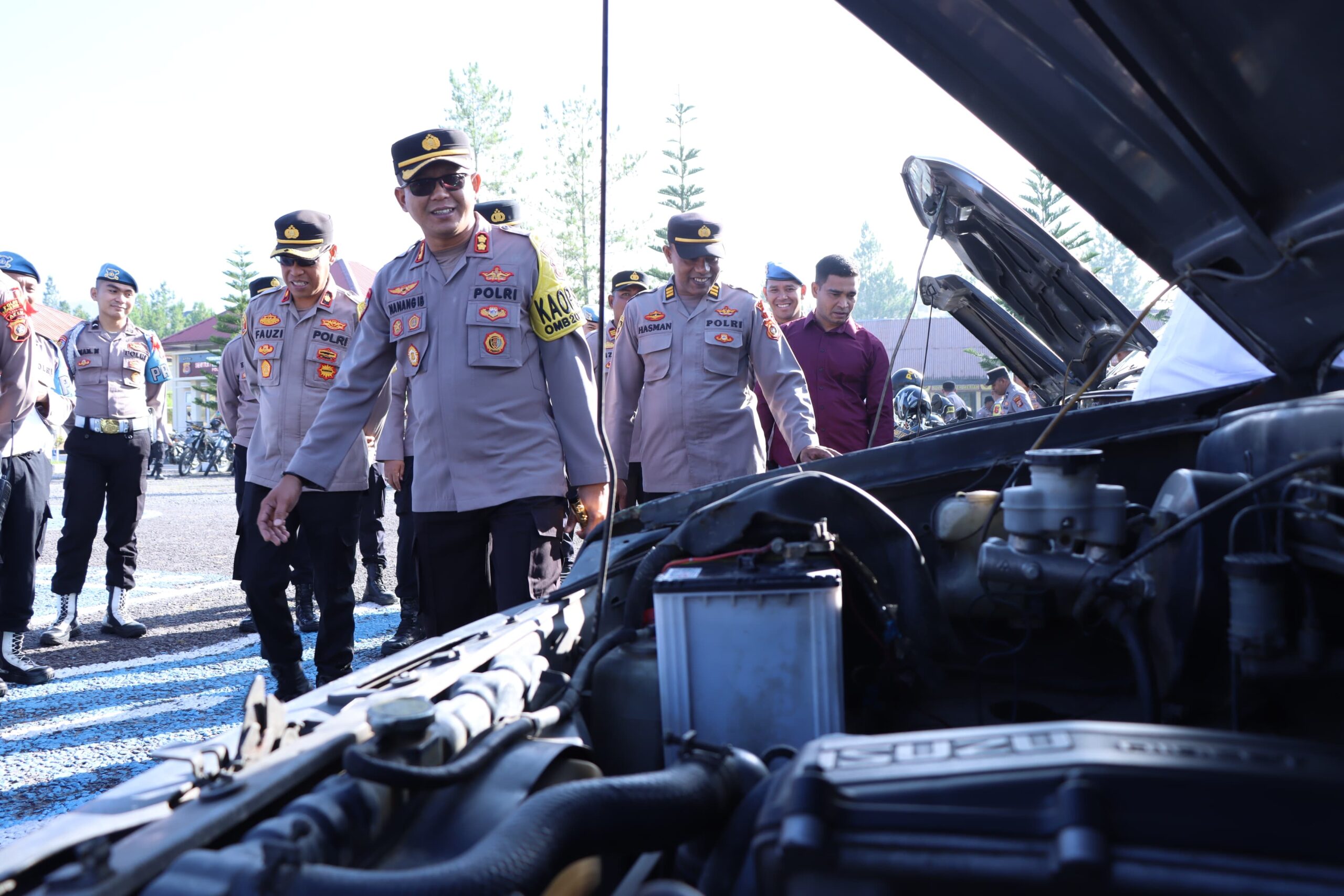 Kapolres Bener Meriah Cek Kelengkapan Kendaraan Dinas Personel