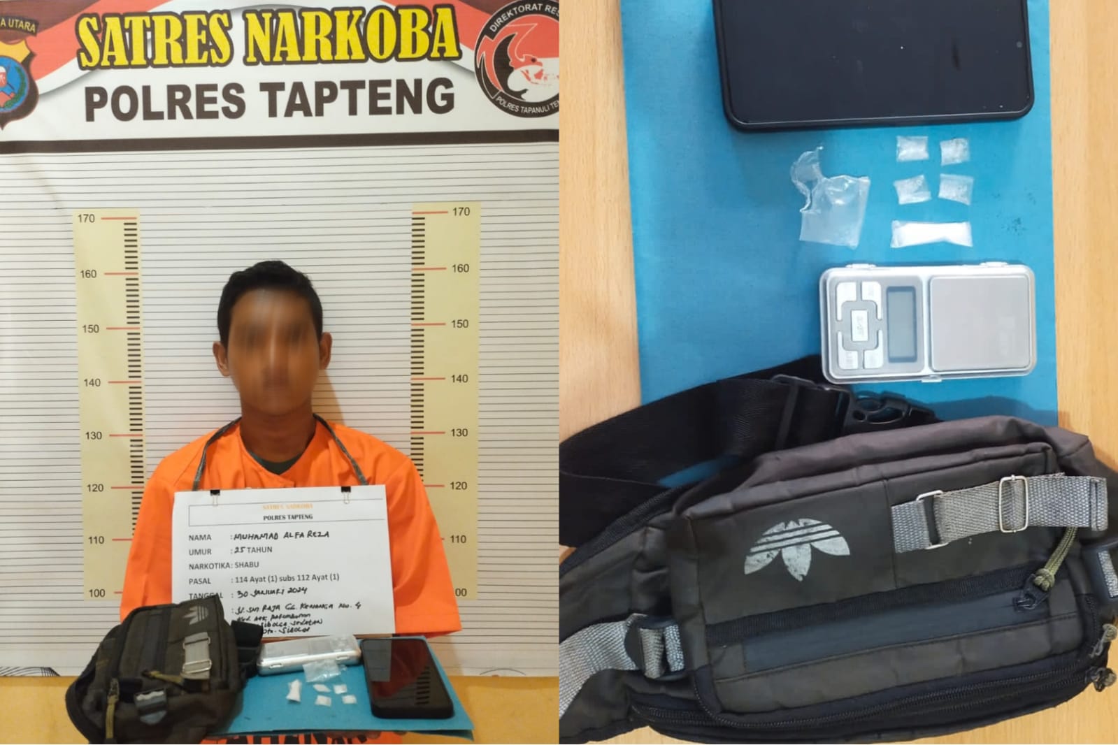 Polres Tapteng Bekuk Sopir Nekat Transaksi Sabu Di Pinggir Jalan