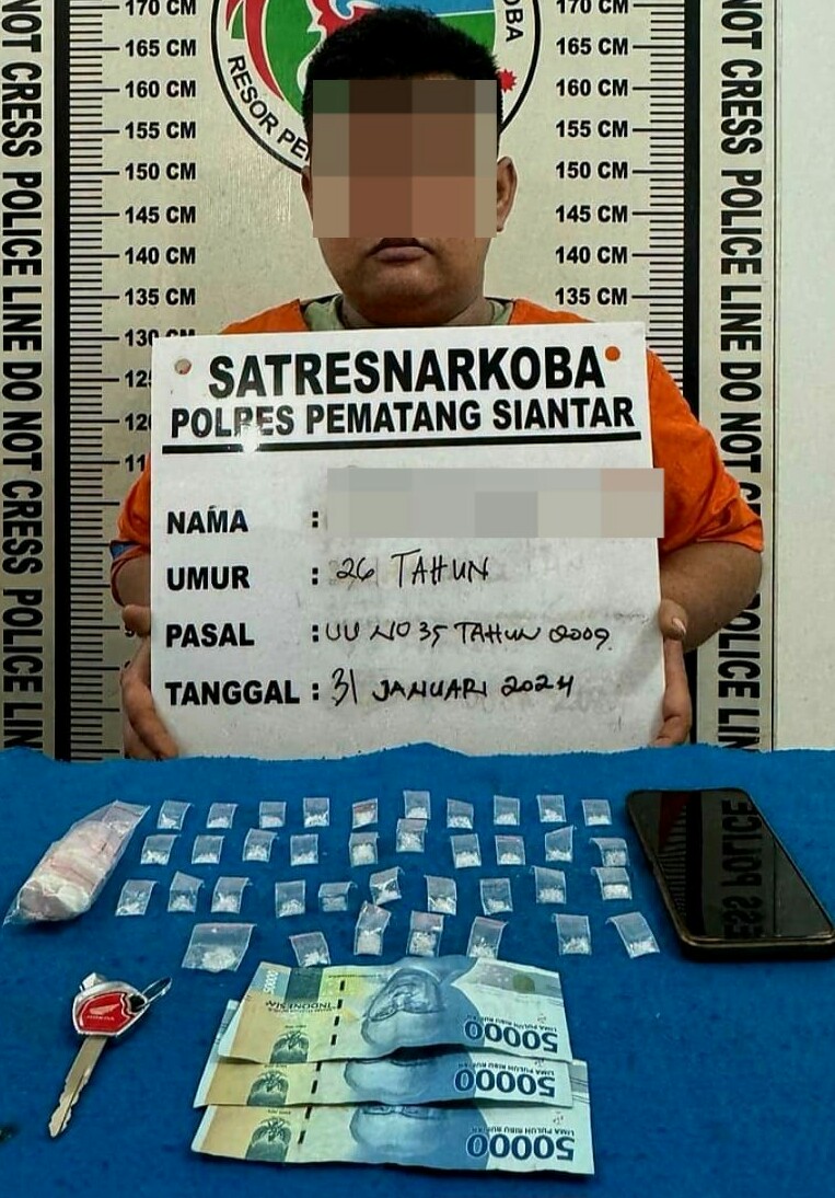 Polres P.Siantar Amankan Pemilik Sabu 37 Paket