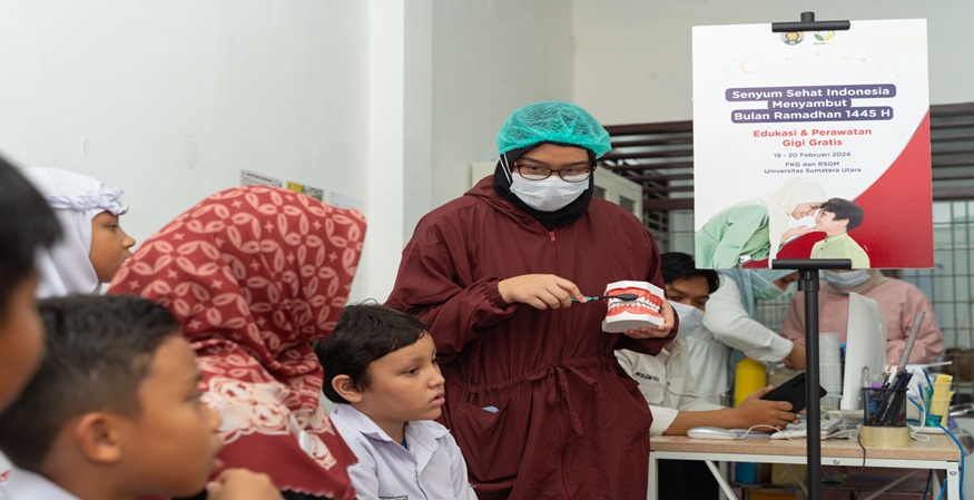 Sambut Ramadhan, FKG RSGM-USU Dan Pepsodent Edukasi Perawatan Kesehatan Gigi 1000 Santri