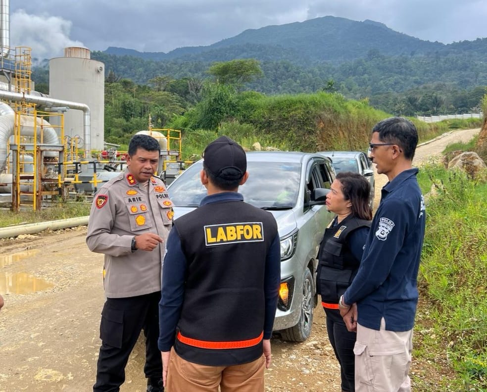 Kapolres Madina-KBR Polda Sumut Olah TKP PT. SMGP