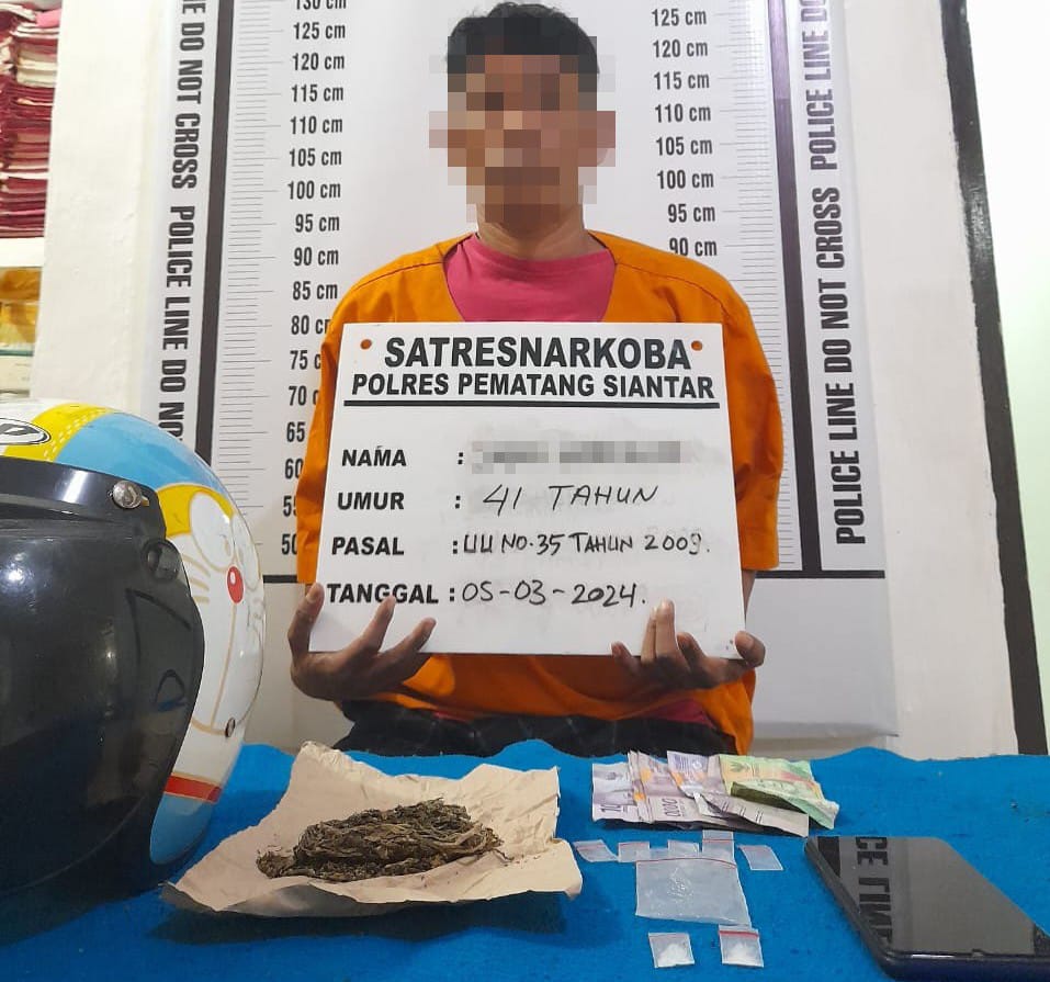 Polres P. Siantar Ringkus Residivis Miliki Sabu Dan Ganja