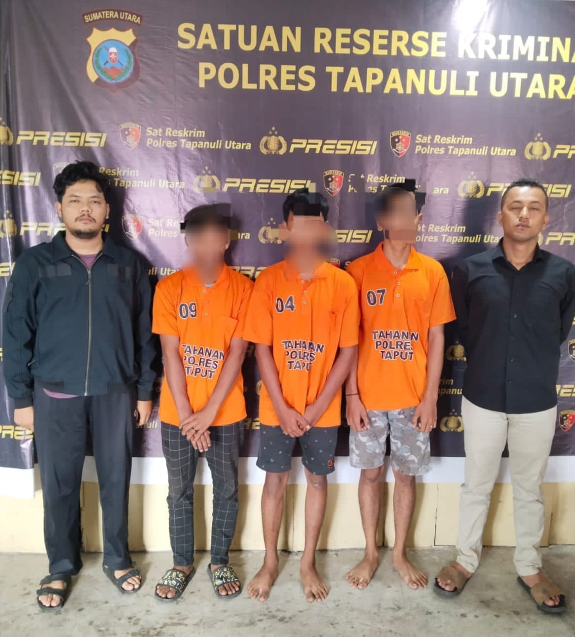 Polres Taput Ringkus 3 Tersangka Pencuri Uang Kotak Infaq Masjid