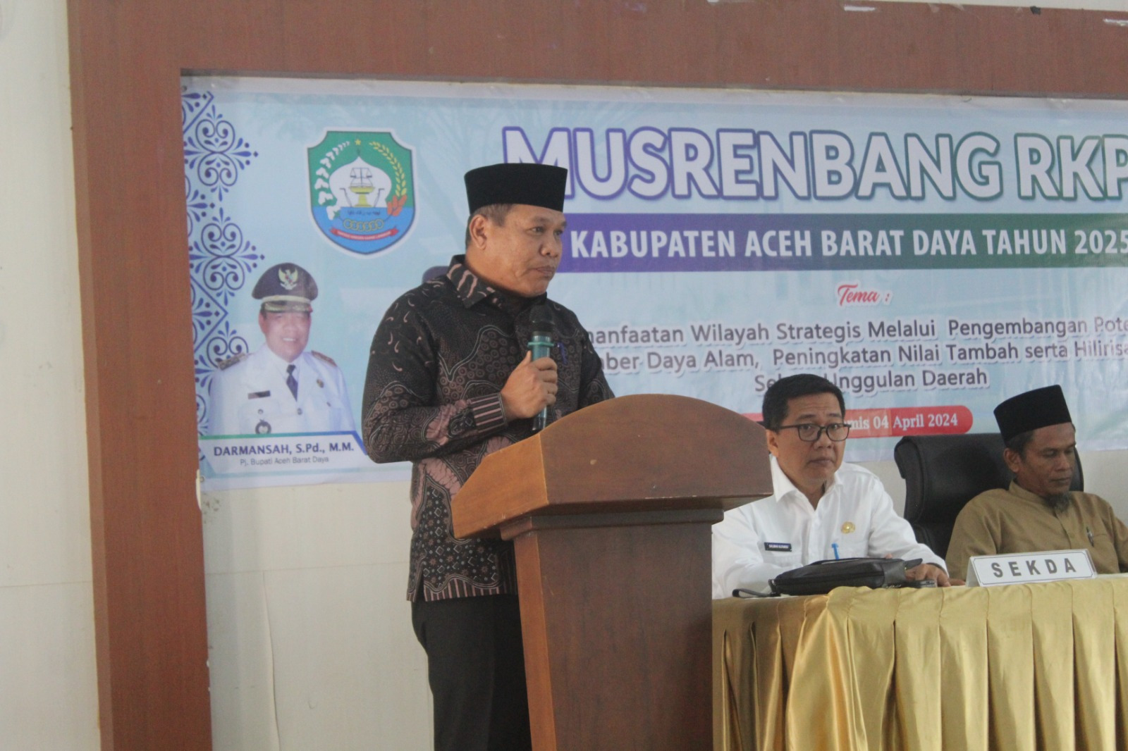 Pj Bupati Darmansah Buka Musrenbang Tingkat Kabupaten Abdya
