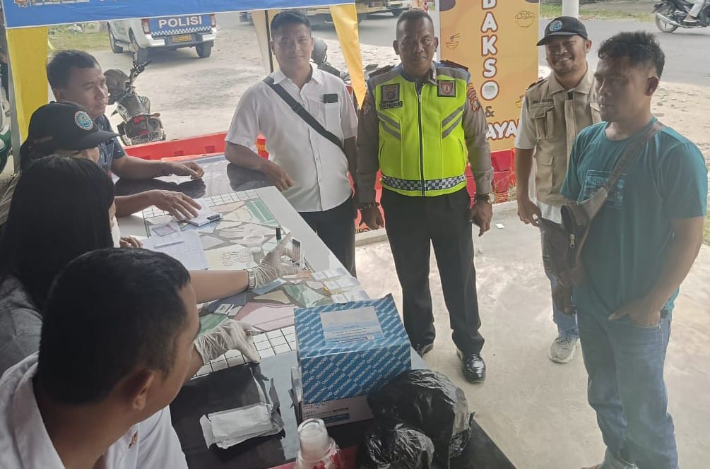 Polres P.Siantar Tes Urine Awak Angkutan Darat